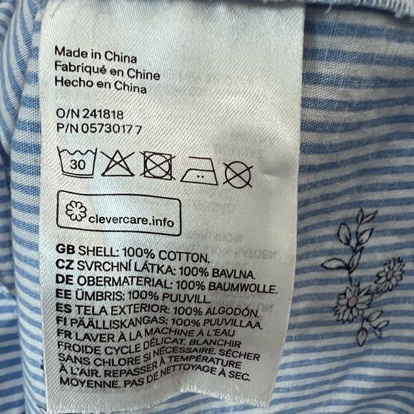 Divided H&M short tee shirt dress light blue floral stripes size 4 - Picture 16 of 16